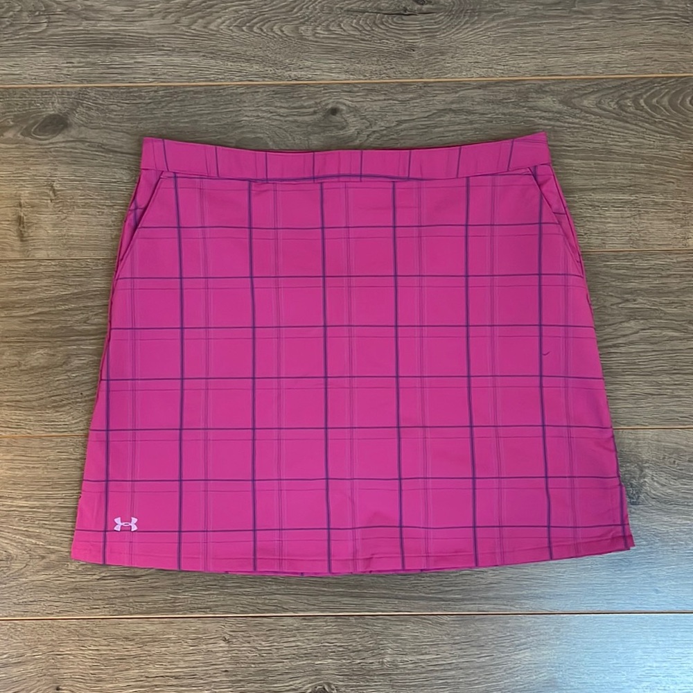 Under Armour Performance Pink Plaid Skort Size 12